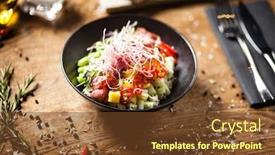  Presentation with noodle - Cool new PPT theme with poke-with-beef-glass-noodle backdrop and a tawny brown colored foreground