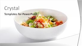  Presentation with exotic dish - PPT layouts having poke-with-salmon-cut-avocado background and a white colored foreground