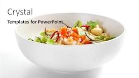  Presentation with exotic dish - PPT theme with poke-with-salmon-cut-avocado background and a white colored foreground