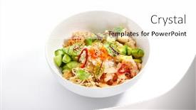  Presentation with shrimp - Audience pleasing PPT layouts consisting of poke-with-shrimp-avocado backdrop and a white colored foreground