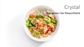  Presentation with avocado - Beautiful PPT layouts featuring poke-with-shrimp-avocado backdrop and a white colored foreground