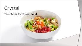  Presentation with hawaiian - Slide deck featuring poke-with-tuna-and-noodles background and a white colored foreground