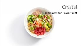  Presentation with hawaiian - Slide deck having poke-with-tuna-and-noodles background and a white colored foreground