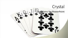  Presentation with heart hands - Colorful slide set enhanced with poker a heart royal flush backdrop and a white colored foreground