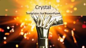  Presentation with congratulations trophy - Slide set having poker cards trophy against shiny background and a yellow colored foreground