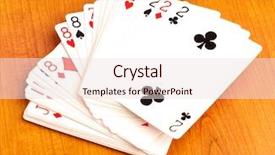  Presentation with court and cards - Presentation theme enhanced with poker cards background and a sky blue colored foreground