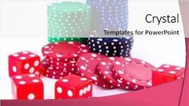  Presentation with poker chips - PPT theme featuring poker chips and dice background and a white colored foreground