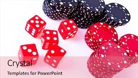  Presentation with poker chips - PPT theme having poker chips and dice background and a coral colored foreground