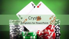  Presentation with poker chips - Presentation having poker chips and playing cards background and a seafoam green colored foreground