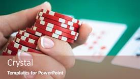  Presentation with poker chips - Cool new slide set with poker-chips-in-woman-hand backdrop and a coral colored foreground