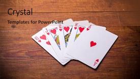  Presentation with royal queens - Audience pleasing presentation theme consisting of poker combination royal flush hearts backdrop and a red colored foreground