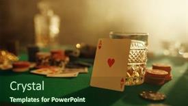  Presentation with gaming - Slide set consisting of poker-concept-ace-of-hearts background and a forest green colored foreground