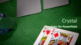  Presentation with poker - Amazing PPT theme having poker concept focused on eye of king backdrop and a forest green colored foreground