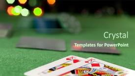  Presentation with crown - Presentation theme enhanced with poker concept focused on kung crown background and a ocean colored foreground