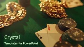  Presentation with poker chips - Beautiful slides featuring poker-concept-money-bet-cards backdrop and a tawny brown colored foreground