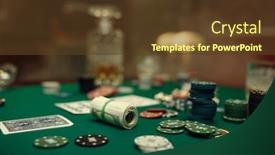  Presentation with poker chips - Audience pleasing theme consisting of poker-concept-money-bet-cards backdrop and a tawny brown colored foreground