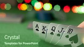  Presentation with poker - PPT theme enhanced with poker concept background and a ocean colored foreground