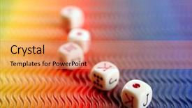  Presentation with poker - Slide deck consisting of poker dices over colored background selective focus background and a coral colored foreground