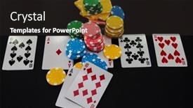  Presentation with gambling - PPT layouts having poker-game-at-the-casino background and a dark gray colored foreground