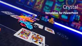  Presentation with gambling - Audience pleasing slide deck consisting of poker-game-at-the-casino backdrop and a navy blue colored foreground