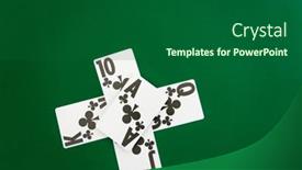  Presentation with poker - Colorful PPT theme enhanced with poker-game-clubs-royal-flush backdrop and a forest green colored foreground