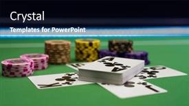  Presentation with poker - PPT layouts having poker-game-clubs-royal-flush background and a black colored foreground