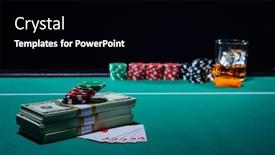  Presentation with royal - Presentation enhanced with poker-game-royal-flush background and a black colored foreground