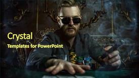  Presentation with playing cards - Presentation design featuring poker in a casino gambling background and a wine colored foreground