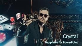  Presentation with playing cards - Presentation featuring poker in a casino gambling background and a wine colored foreground