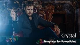  Presentation with playing cards - Beautiful theme featuring poker in a casino gambling backdrop and a black colored foreground