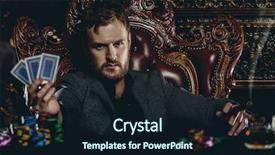  Presentation with roulette - Colorful PPT theme enhanced with poker in a casino gambling backdrop and a wine colored foreground