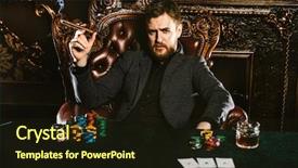  Presentation with playing cards - Amazing presentation theme having poker in a casino gambling backdrop and a wine colored foreground