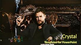  Presentation with roulette - Beautiful slides featuring poker in a casino gambling backdrop and a  colored foreground