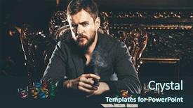  Presentation with roulette - Slide deck with poker in a casino gambling background and a  colored foreground