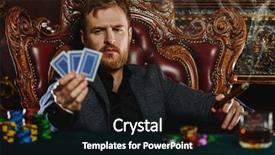  Presentation with roulette - Audience pleasing PPT theme consisting of poker in a casino gambling backdrop and a black colored foreground
