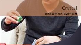  Presentation with poker - Slides enhanced with poker player deciding on how background and a coral colored foreground