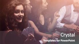  Presentation with poker - Presentation theme consisting of cominetion - woman poker player showing background and a tawny brown colored foreground