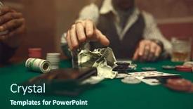  Presentation with poker - PPT layouts enhanced with poker-player-takes-the-bet background and a ocean colored foreground