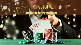  Presentation with poker - Presentation theme with poker-player-throwing-chip-concept background and a tawny brown colored foreground