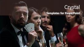  Presentation with poker - Slide deck consisting of poker player to four aces over dark background background and a tawny brown colored foreground