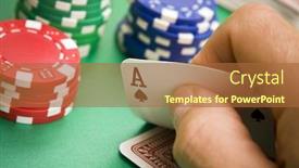  Presentation with poker - PPT theme with poker-player-turning-over background and a red colored foreground