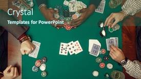  Presentation with poker - Slide deck consisting of poker-players-hands-with-cards background and a ocean colored foreground