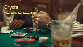  Presentation with poker - PPT theme consisting of poker-players-place-money-bets background and a tawny brown colored foreground