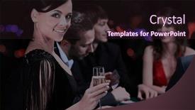  Presentation with poker - Slides featuring poker players sitting around a table at a casino background and a wine colored foreground