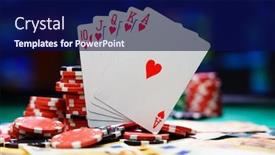  Presentation with royal - PPT theme consisting of poker-royal-flush-with-ero background and a navy blue colored foreground