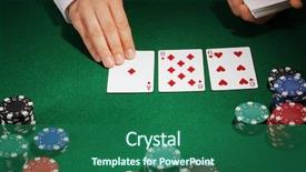  Presentation with poker - PPT theme with poker setting on green table background and a ocean colored foreground