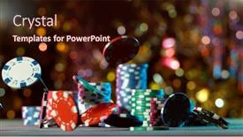  Presentation with poker chips - Beautiful PPT theme featuring poker-still-life-with-falling backdrop and a wine colored foreground