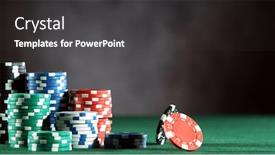  Presentation with gaming - Audience pleasing PPT theme consisting of poker-still-life-with-rotating backdrop and a dark gray colored foreground