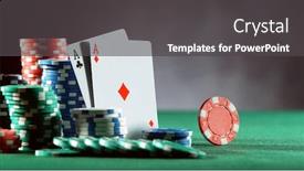  Presentation with poker - Cool new PPT theme with poker-still-life-with-rotating backdrop and a dark gray colored foreground