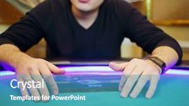  Presentation with poker - Theme with poker table in modern casino background and a teal colored foreground